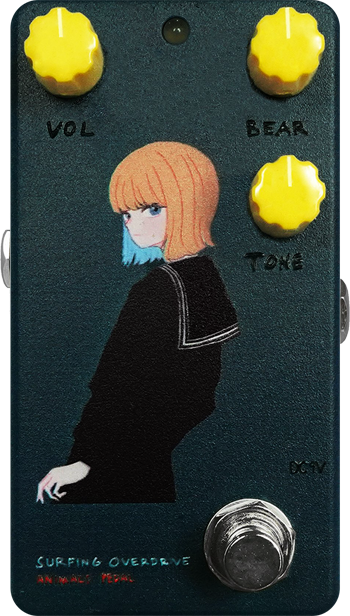Animals Pedal Custom Illustration 001 Surfing Bear Overdrive